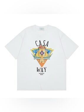 Casablanca White Casa Way Graphic Short Sleeve Tee